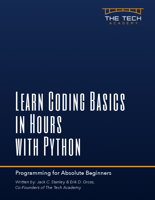 Cover of Learn Coding Basics in Hours with Python by The Tech Academy, beginner-friendly introduction to programming